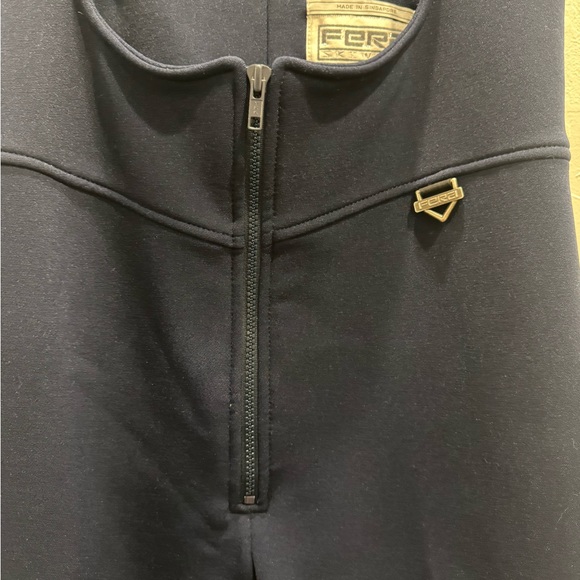 Vintage fera  Skiwear Navy Bibs Stirrup Pants Suit 14L - Picture 3 of 8